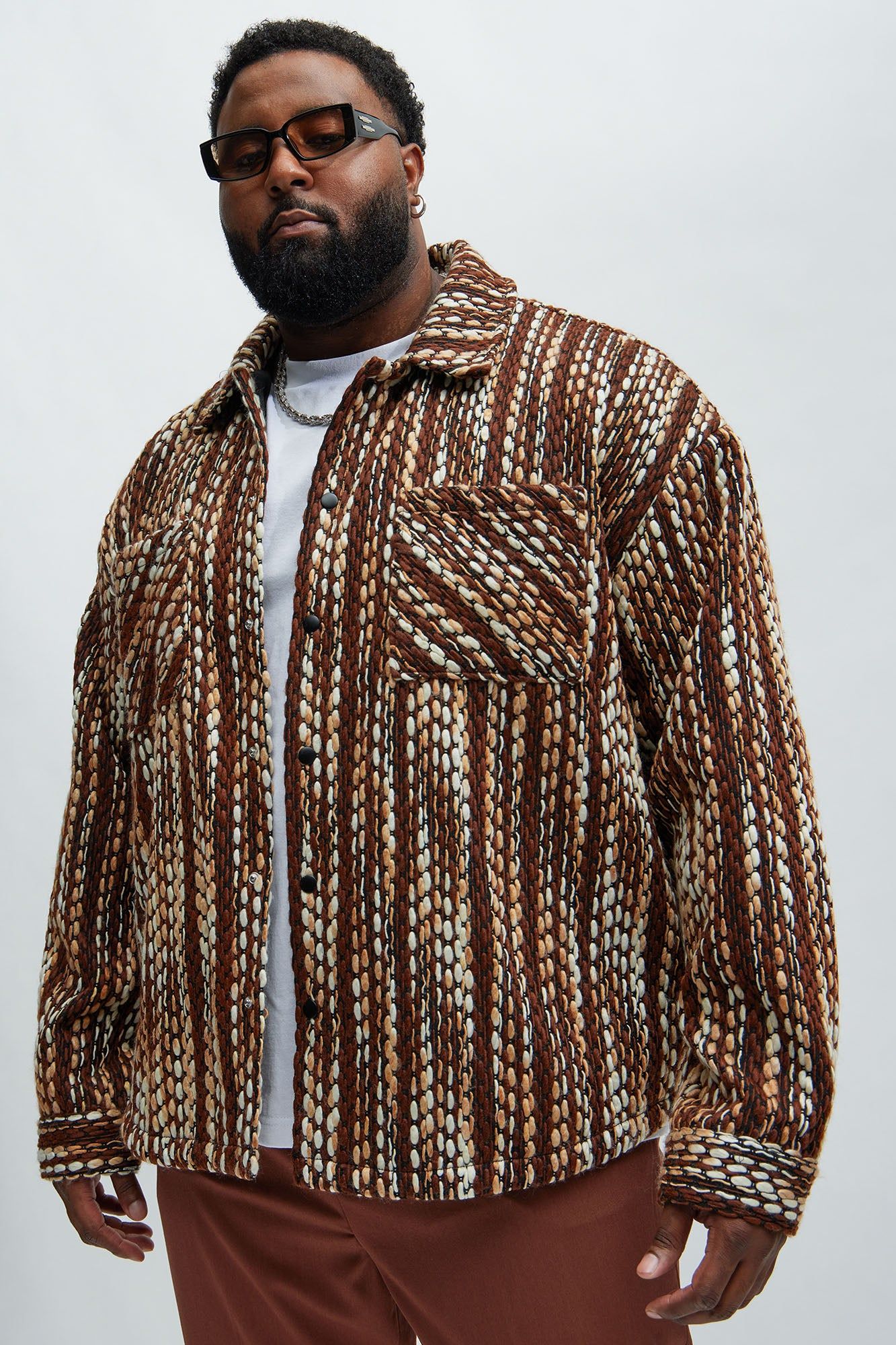 Abacus Textured Shacket - Cream/combo sold by Fashion Nova product image thumbnail 5