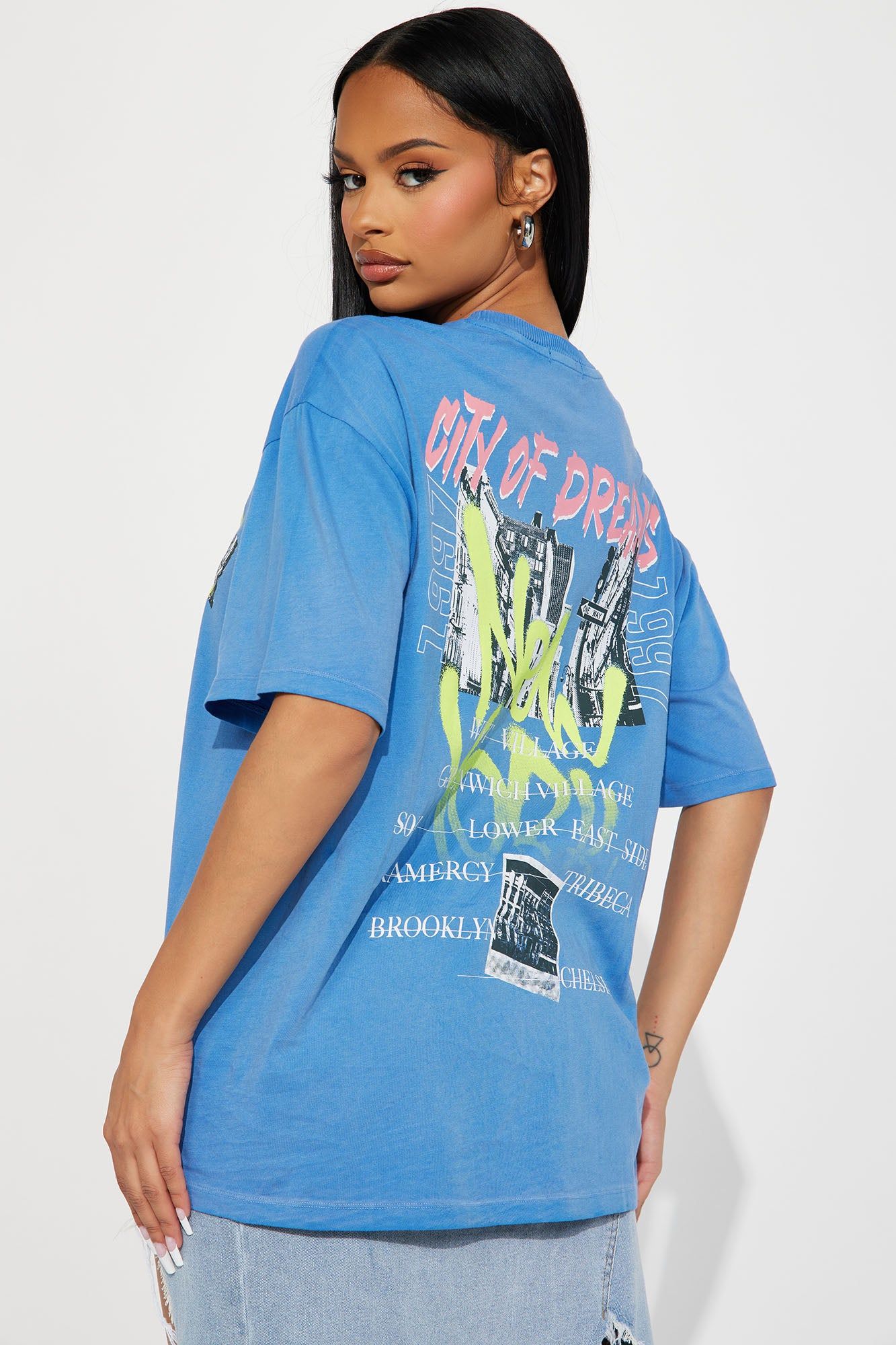 New York Dreams Washed Tshirt - Blue sold by Fashion Nova product image thumbnail 3