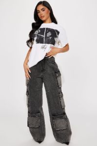 Whitney Houston Photoreal Graphic Tee - Beige sold by Fashion Nova