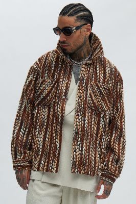 Abacus Textured Shacket - Cream/combo sold by Fashion Nova