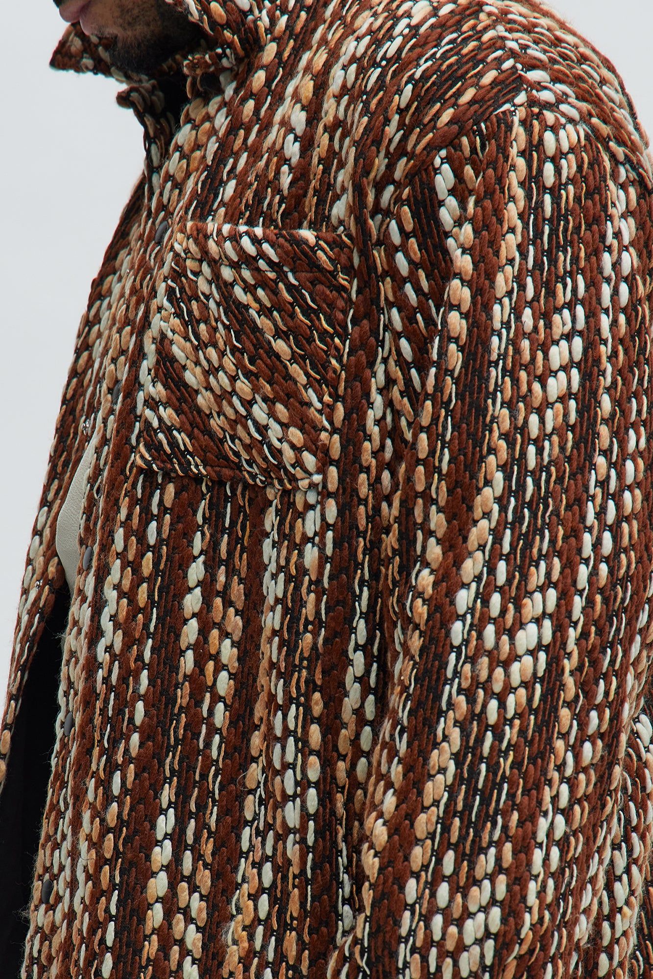 Abacus Textured Shacket - Cream/combo sold by Fashion Nova product image thumbnail 3