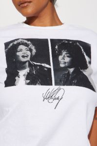 Whitney Houston Photoreal Graphic Tee - Beige sold by Fashion Nova