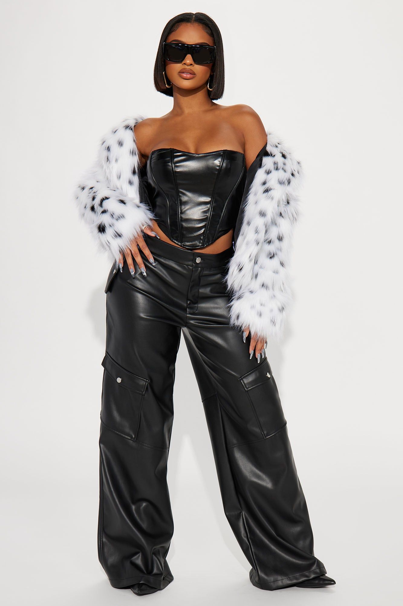 My Wild Thoughts Faux Fur Coat - White/combo sold by Fashion Nova product image thumbnail 2