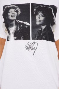 Whitney Houston Photoreal Graphic Tee - Beige sold by Fashion Nova