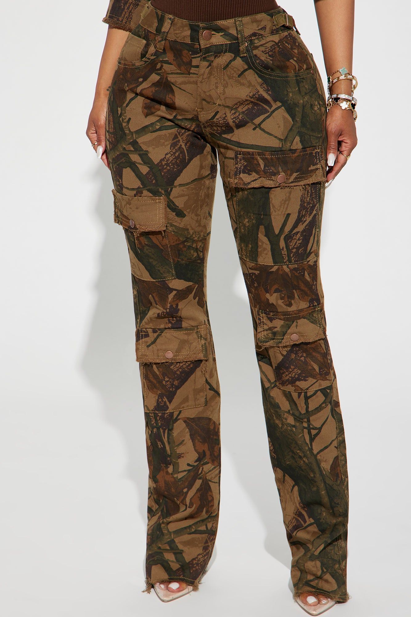 In The Wild Camo Stretch Cargo Jeans - Camouflage sold by Fashion Nova product image thumbnail 2