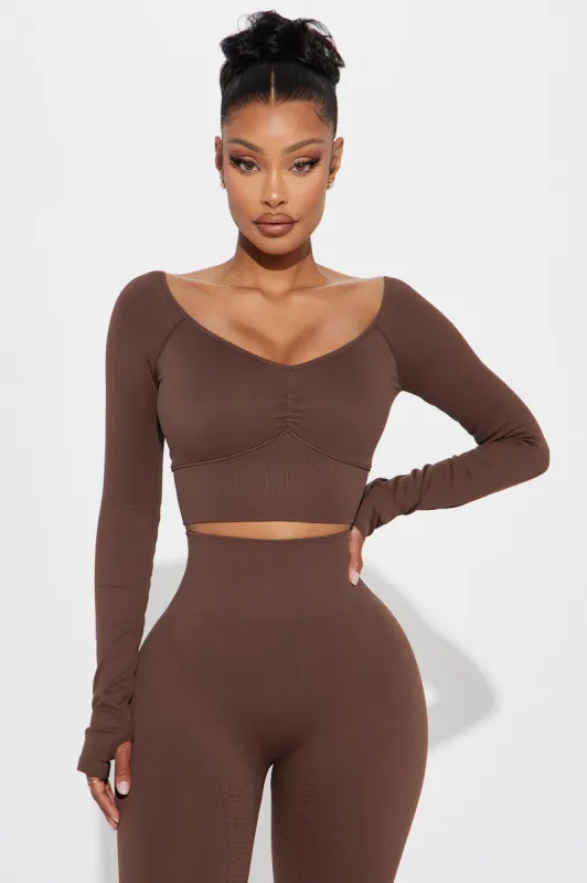 Active Lifestyle Active Top - Chocolate sold by Fashion Nova