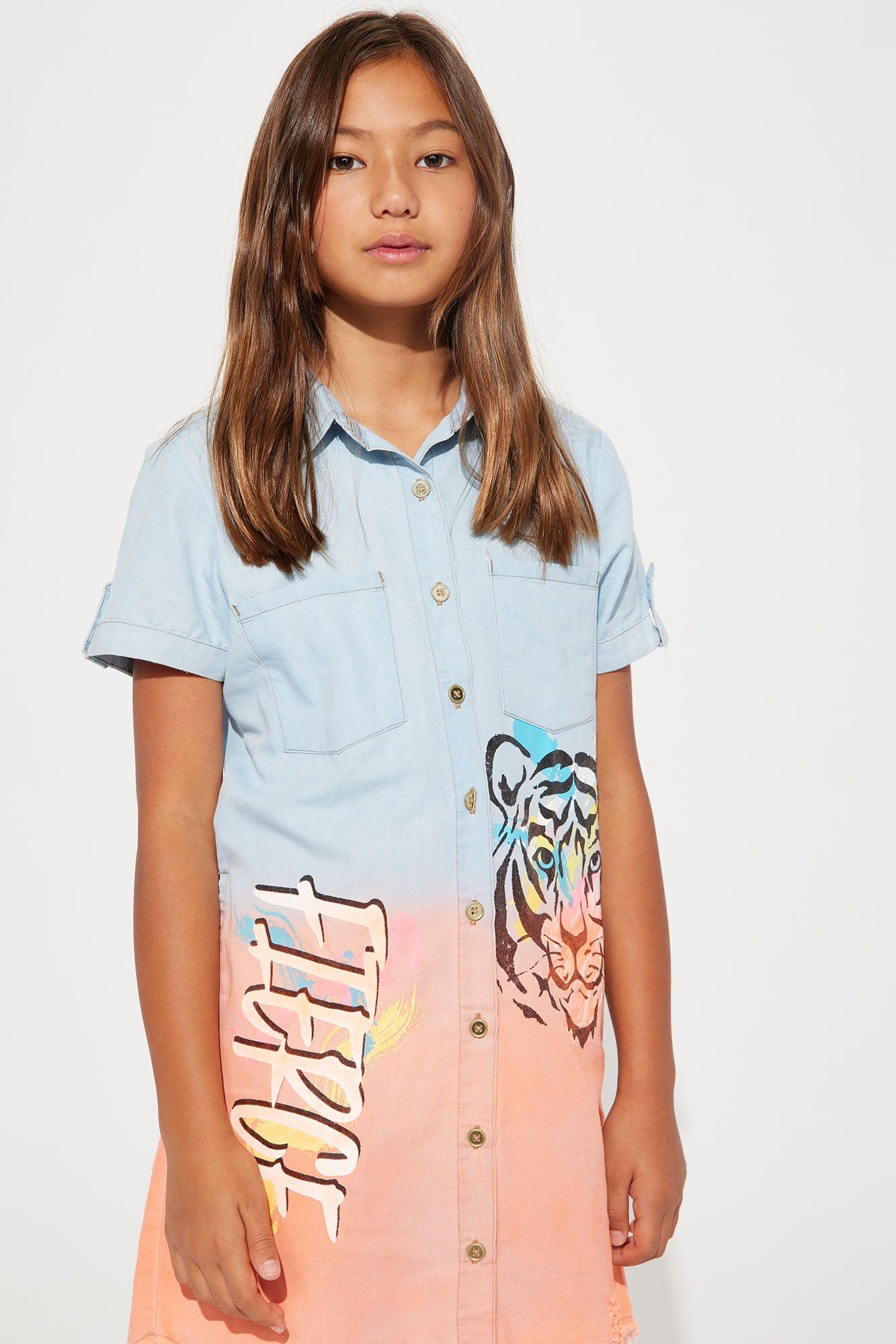 Mini Fierce Tiger Denim Dress - Light Wash sold by Fashion Nova product image thumbnail 2