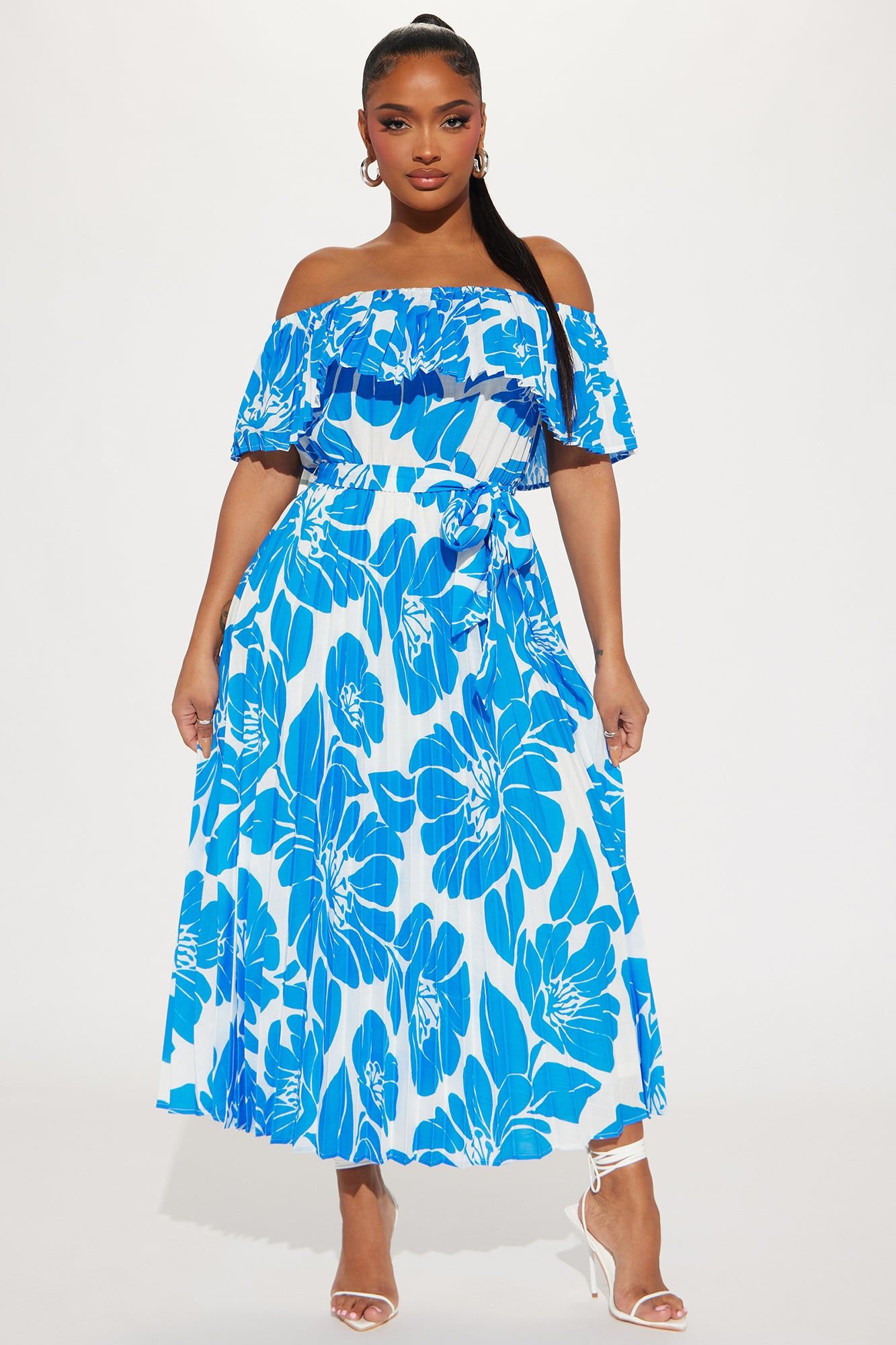 Summer In Santorini Midi Dress - Blue/combo sold by Fashion Nova