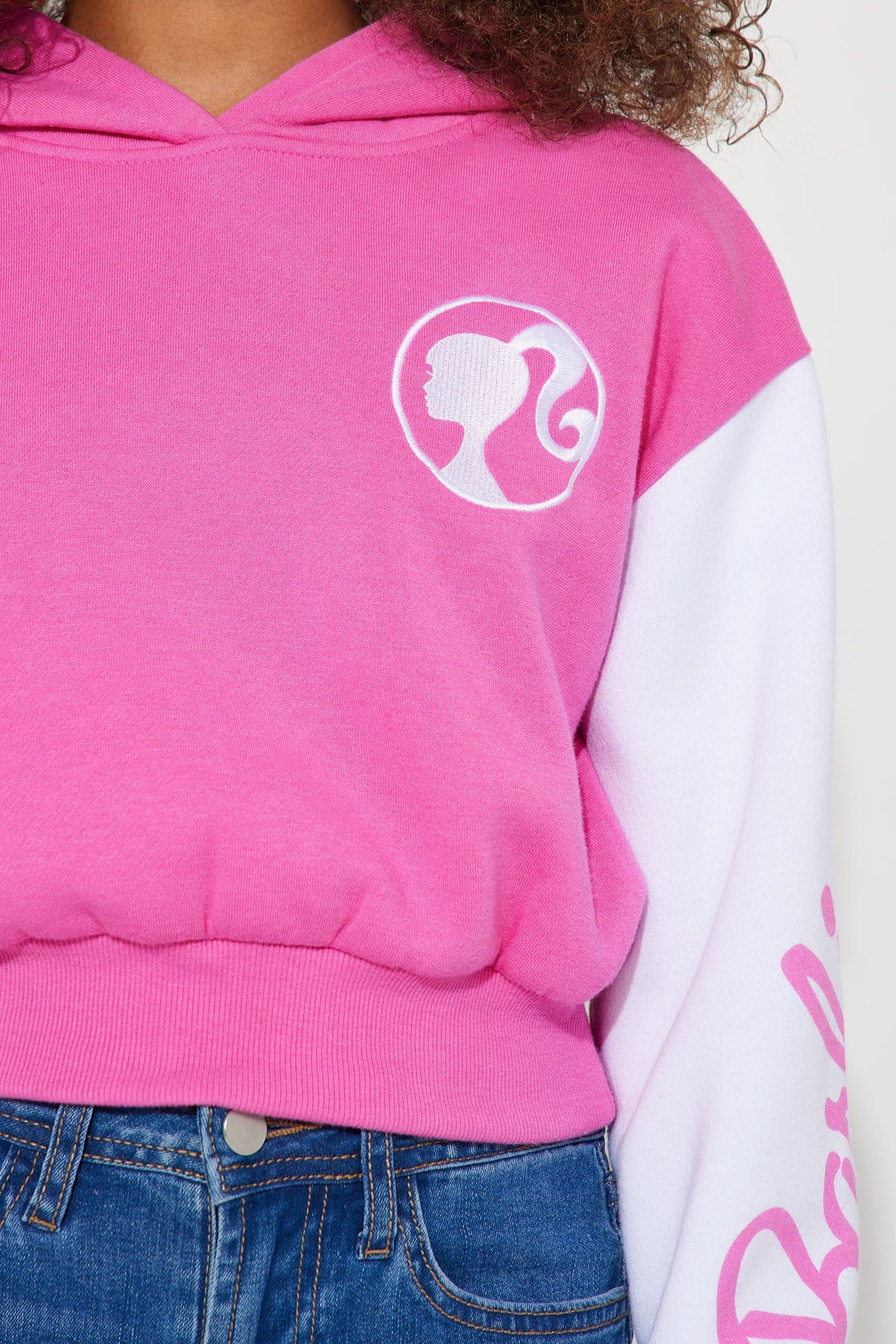 Mini Barbie Fleece Pullover Hoodie - Hot Pink/combo sold by Fashion Nova product image thumbnail 3