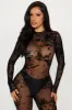 Always Yours Mesh Jumpsuit  - Black sold by Fashion Nova