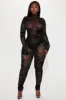 Always Yours Mesh Jumpsuit  - Black sold by Fashion Nova