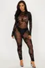 Always Yours Mesh Jumpsuit  - Black sold by Fashion Nova