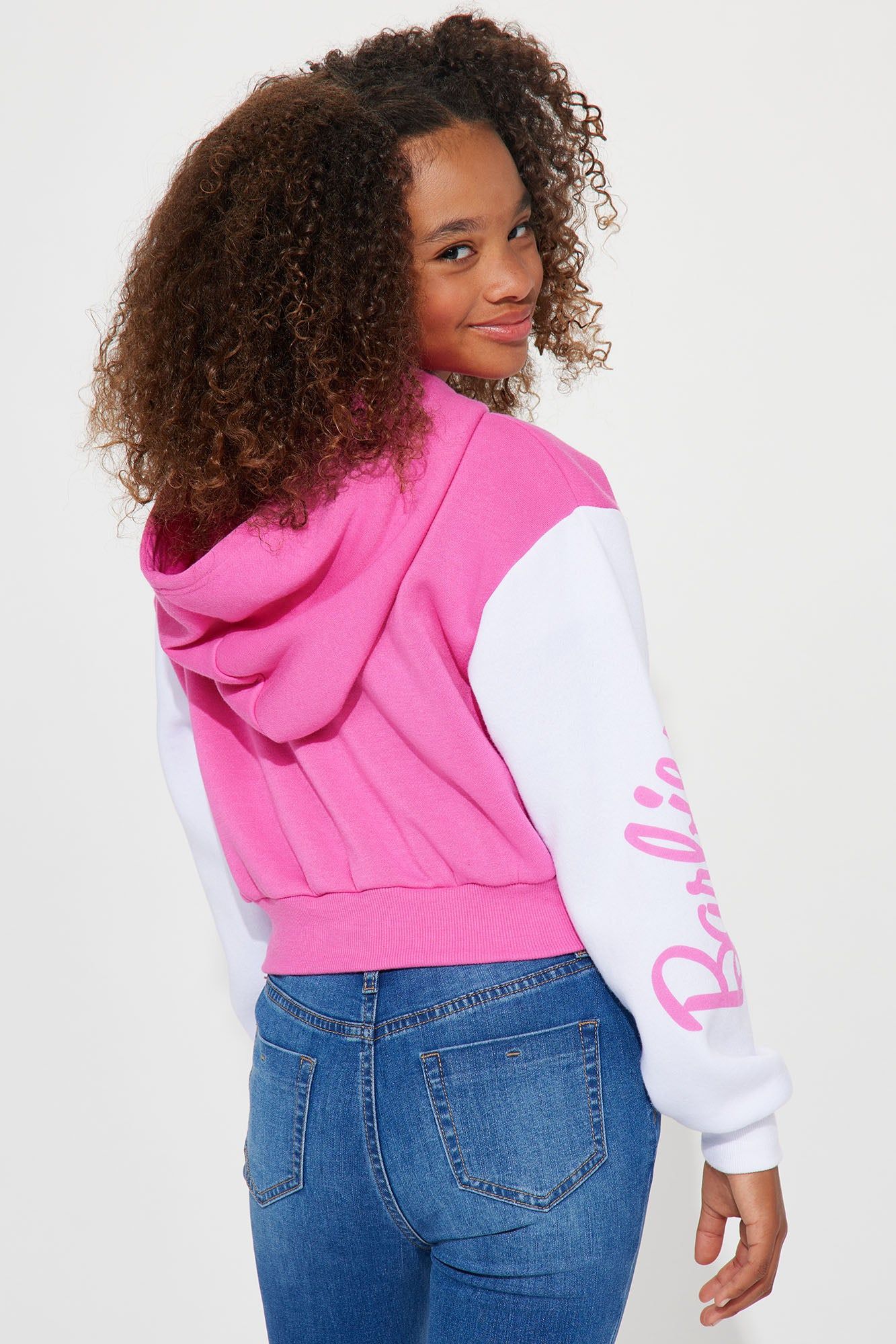 Mini Barbie Fleece Pullover Hoodie - Hot Pink/combo sold by Fashion Nova product image thumbnail 4