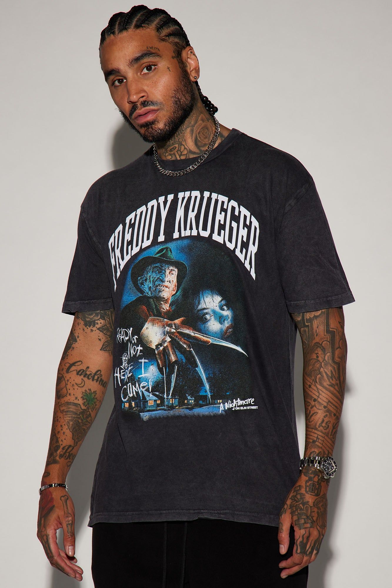 Nightmare On Elm Street Freddy Krueger Short Sleeve Tee - Black sold by Fashion Nova