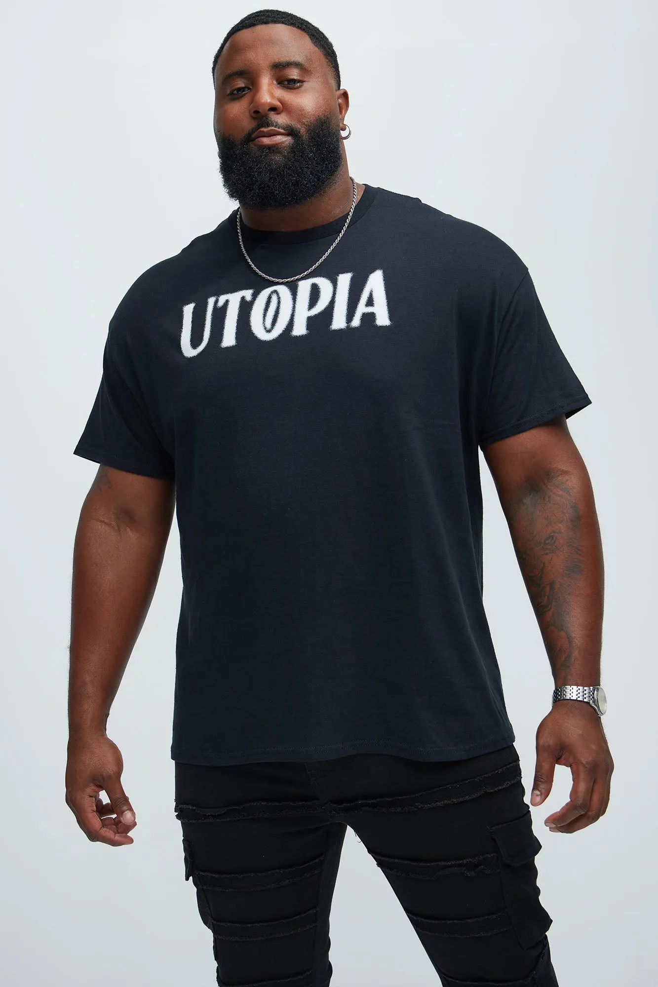 Utopia Now Short Sleeve Tee - Black sold by Fashion Nova product image thumbnail 4