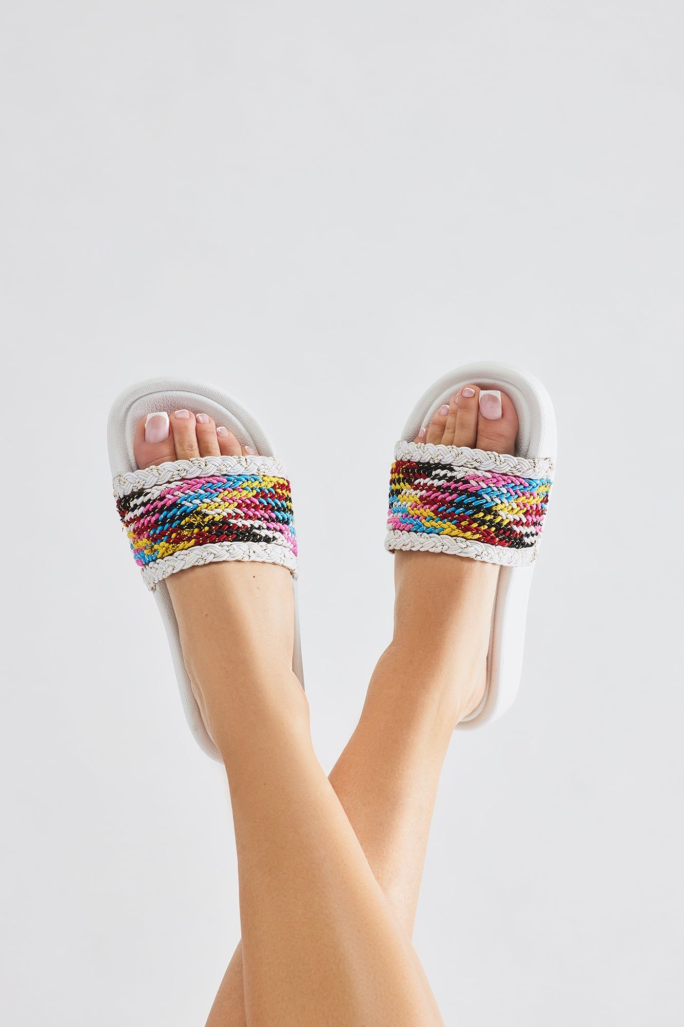 Deena Braided Casual Slides - White sold by Fashion Nova