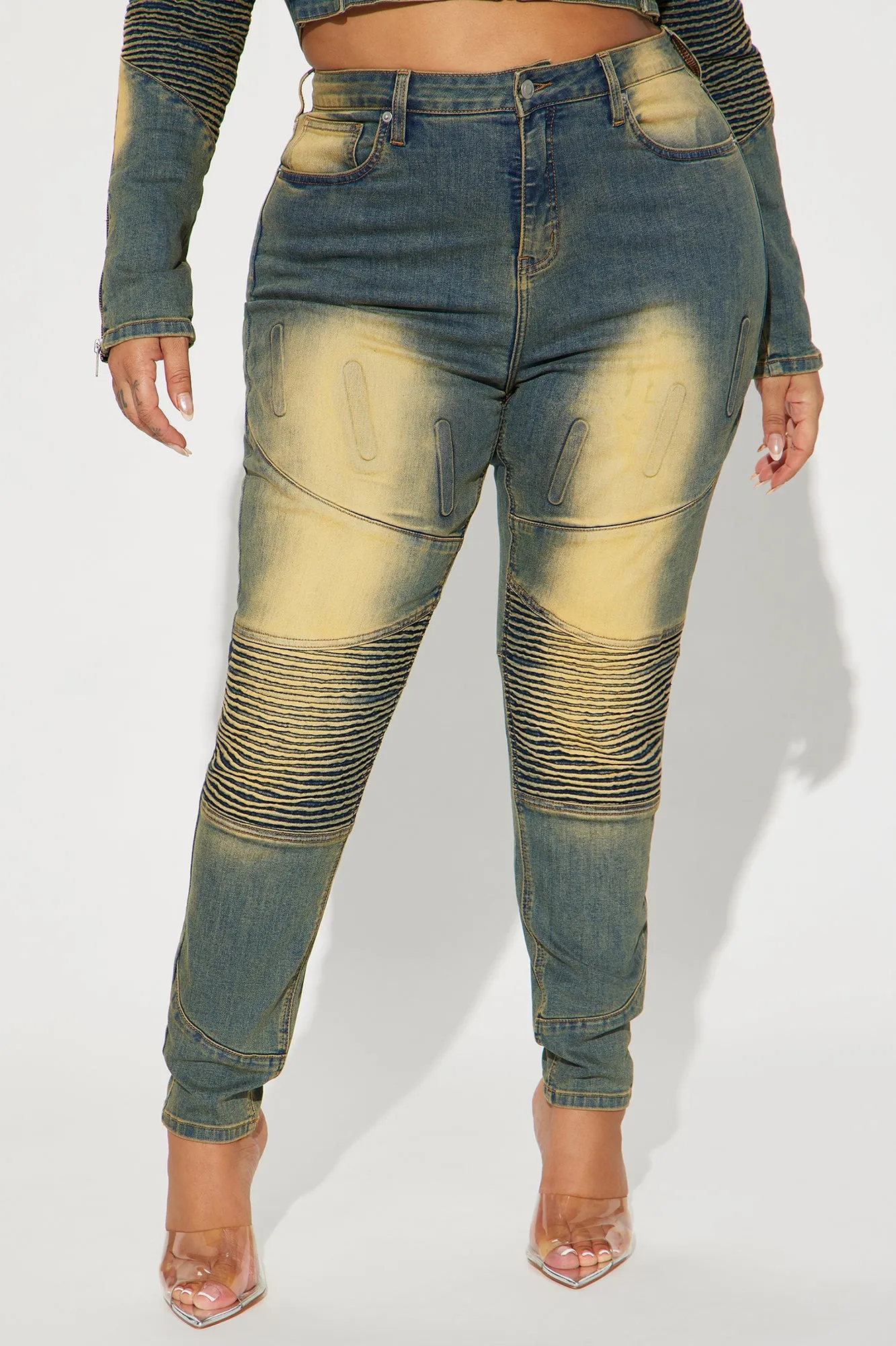 Away From Here Stretch Moto Skinny Jeans - Vintage Wash sold by Fashion Nova product image thumbnail 4