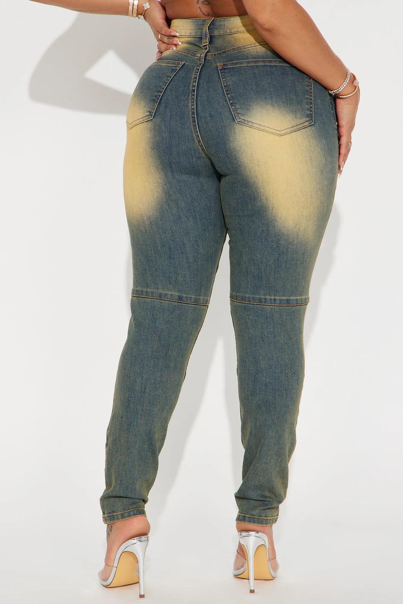 Away From Here Stretch Moto Skinny Jeans - Vintage Wash sold by Fashion Nova product image thumbnail 3