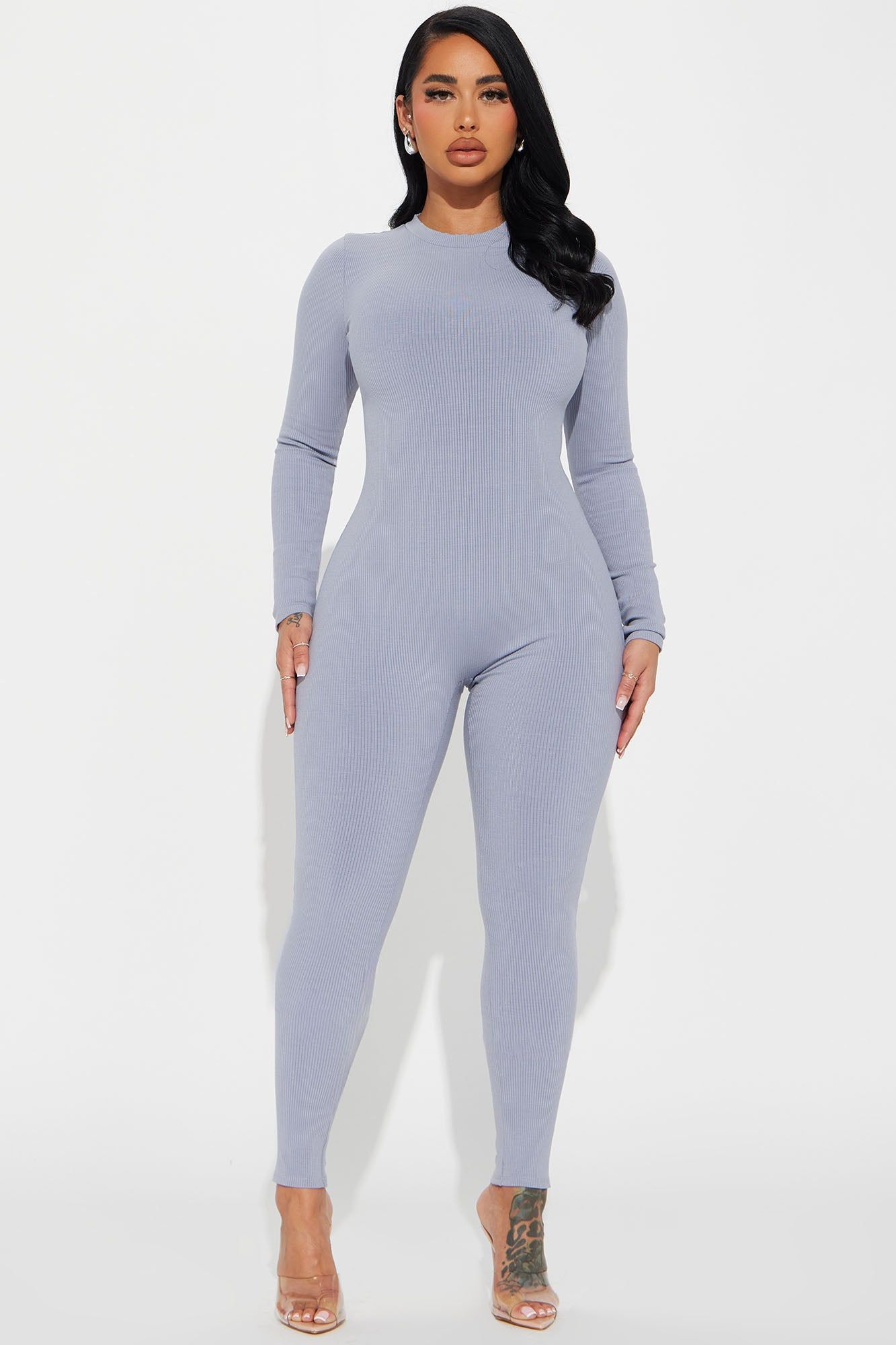 Maribel Snatched Jumpsuit - Slate Grey sold by Fashion Nova