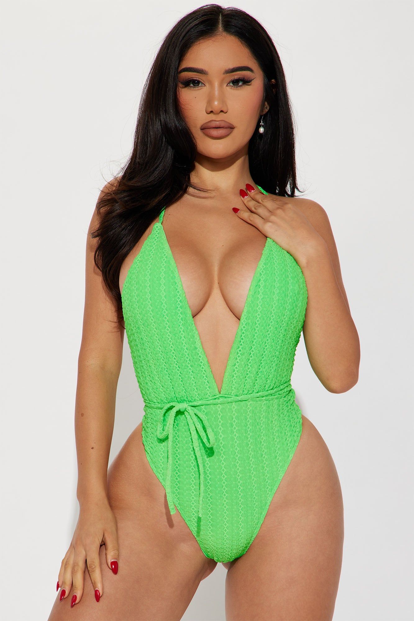 Summertime Drinks 1 Piece Swimsuit - Green sold by Fashion Nova