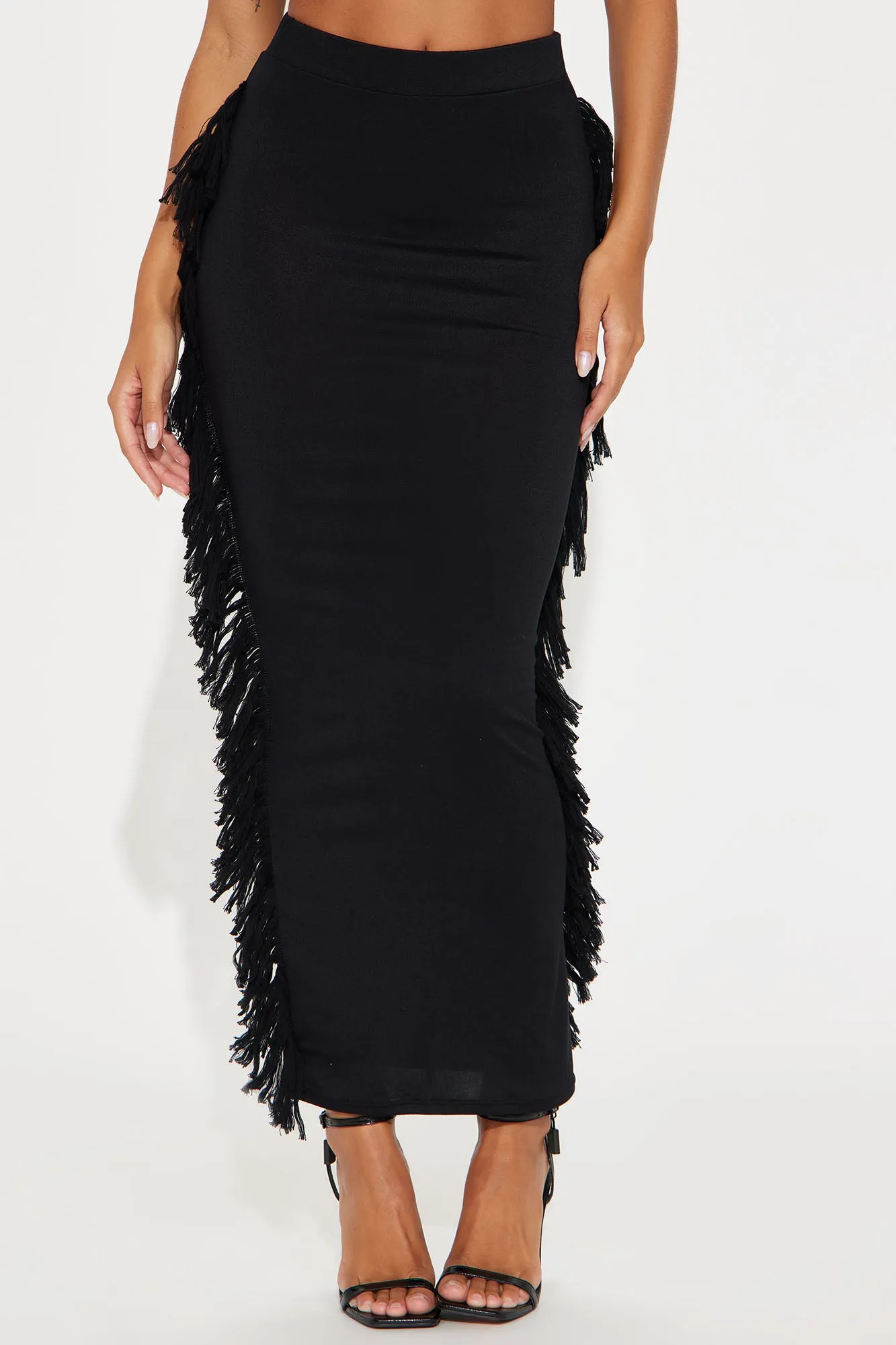 Making Moves Fringe Maxi Skirt - Black sold by Fashion Nova product image thumbnail 2