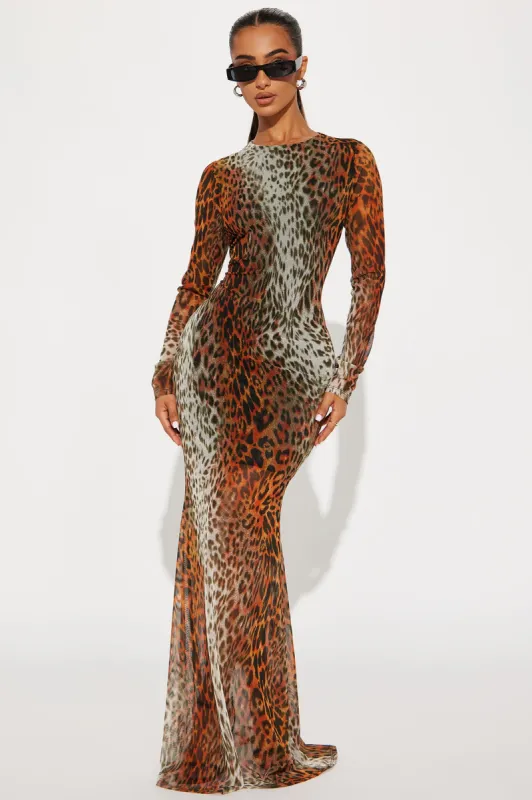 Alexa Leopard Maxi Dress - Leopard sold by Fashion Nova
