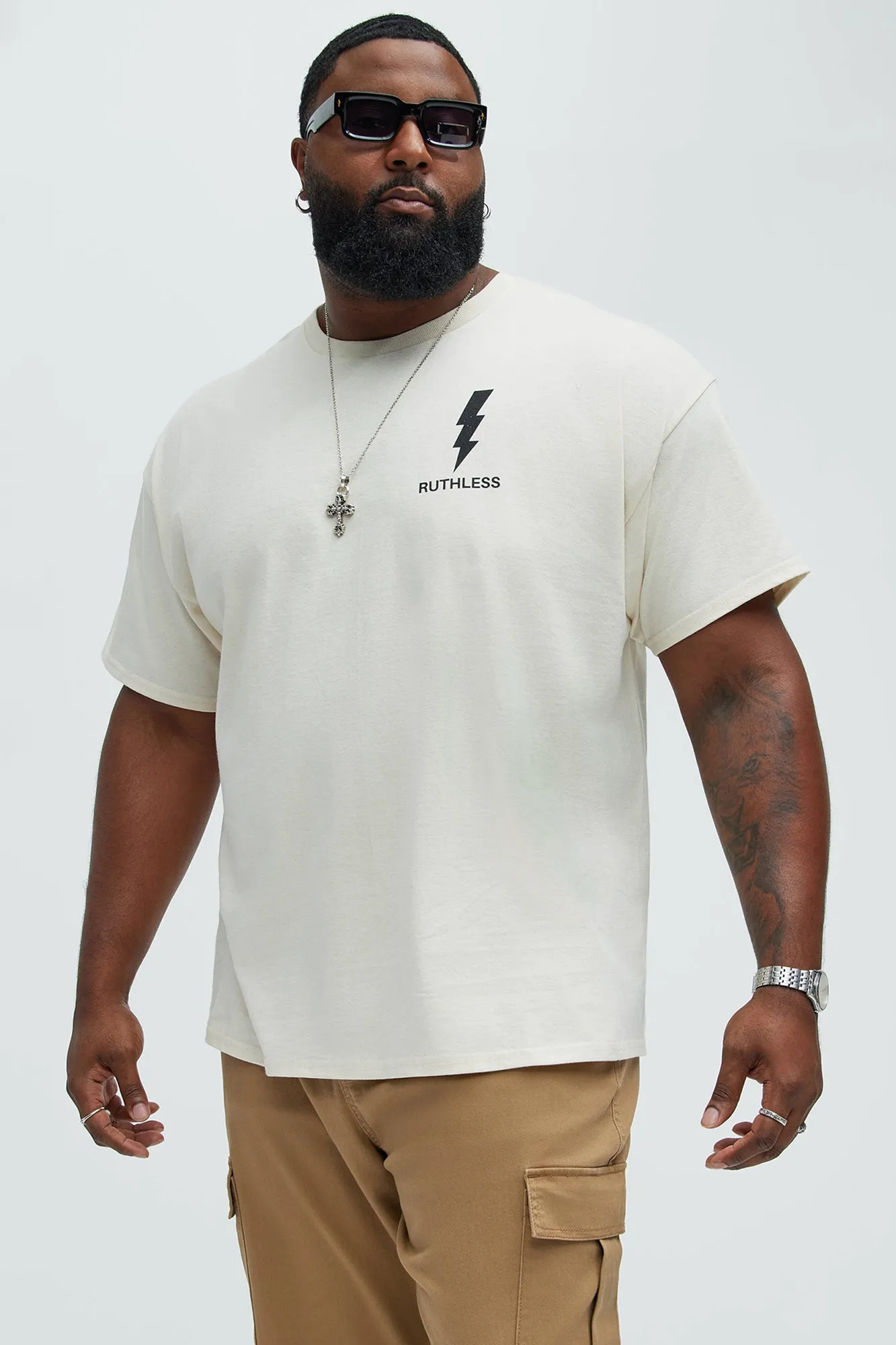 Ruthless Striker Oversized Short Sleeve Tee - Natural/Combo sold by Fashion Nova product image thumbnail 5