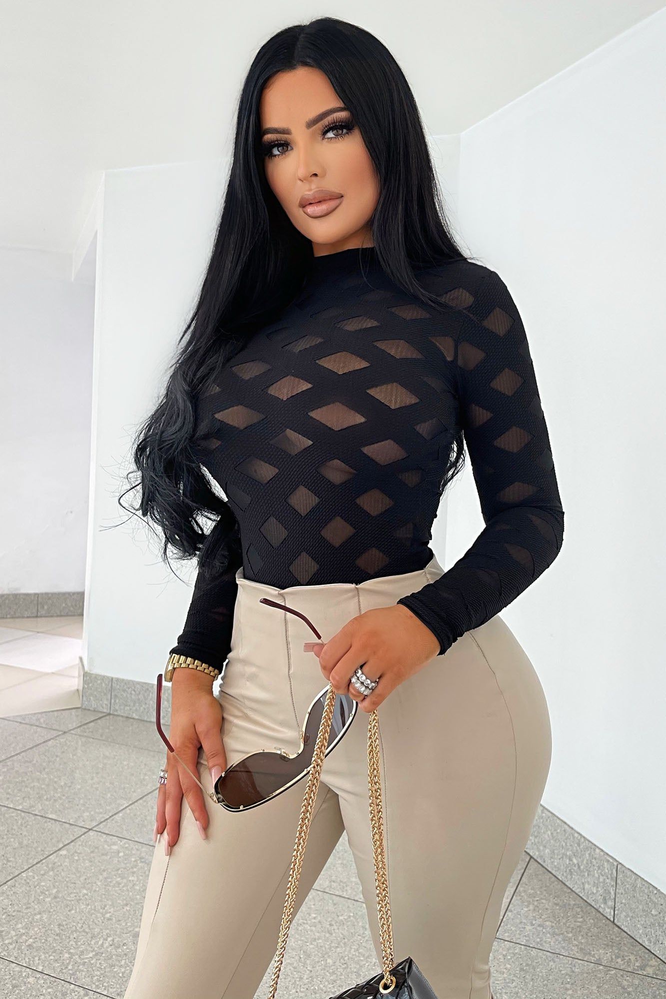 Edges That Scratch Bodysuit - Black sold by Fashion Nova