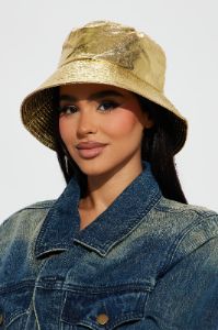 Livin It Up Bucket Hat - Gold sold by Fashion Nova