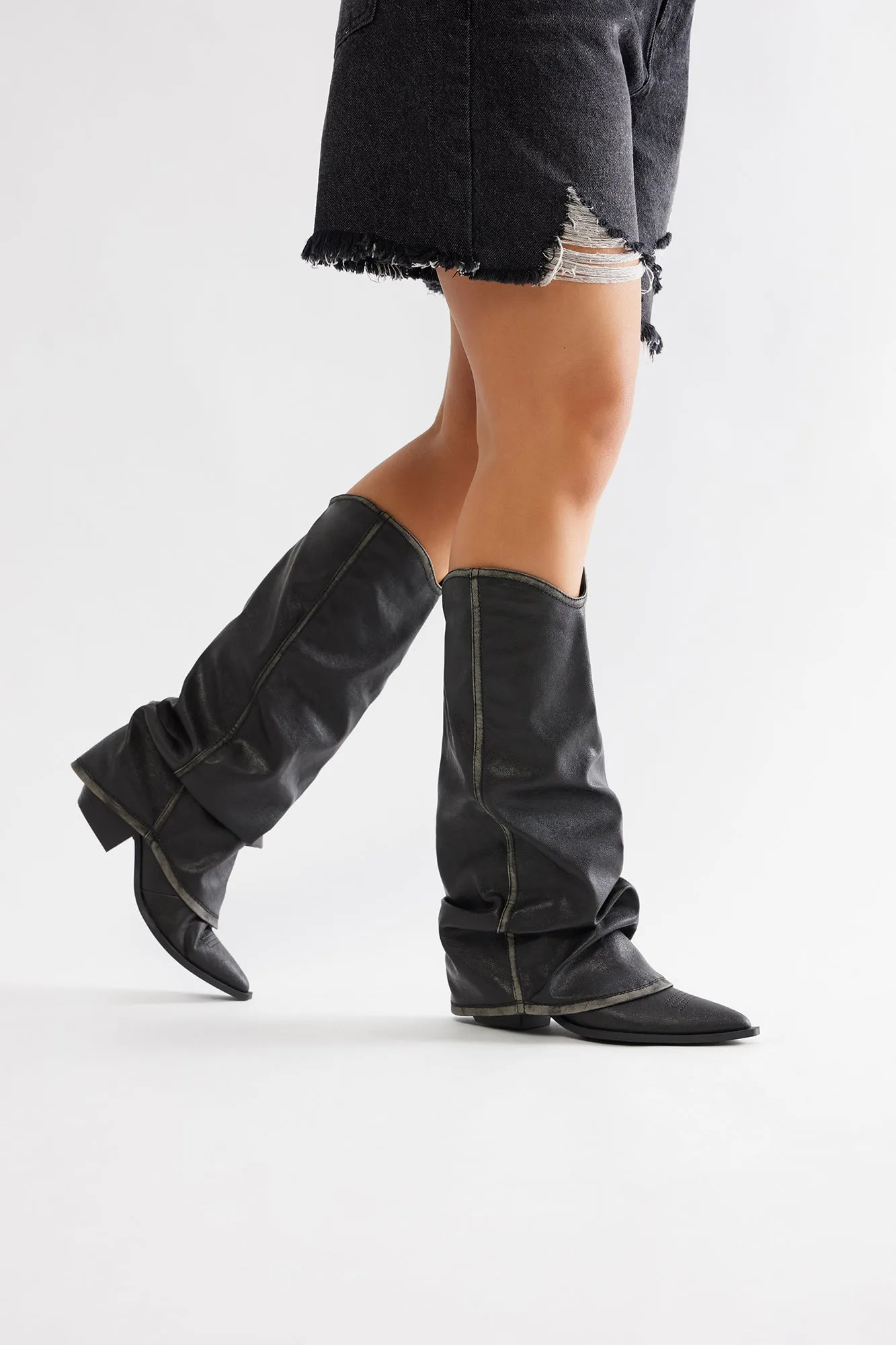 Mason Overlay Boots - Black sold by Fashion Nova product image thumbnail 2