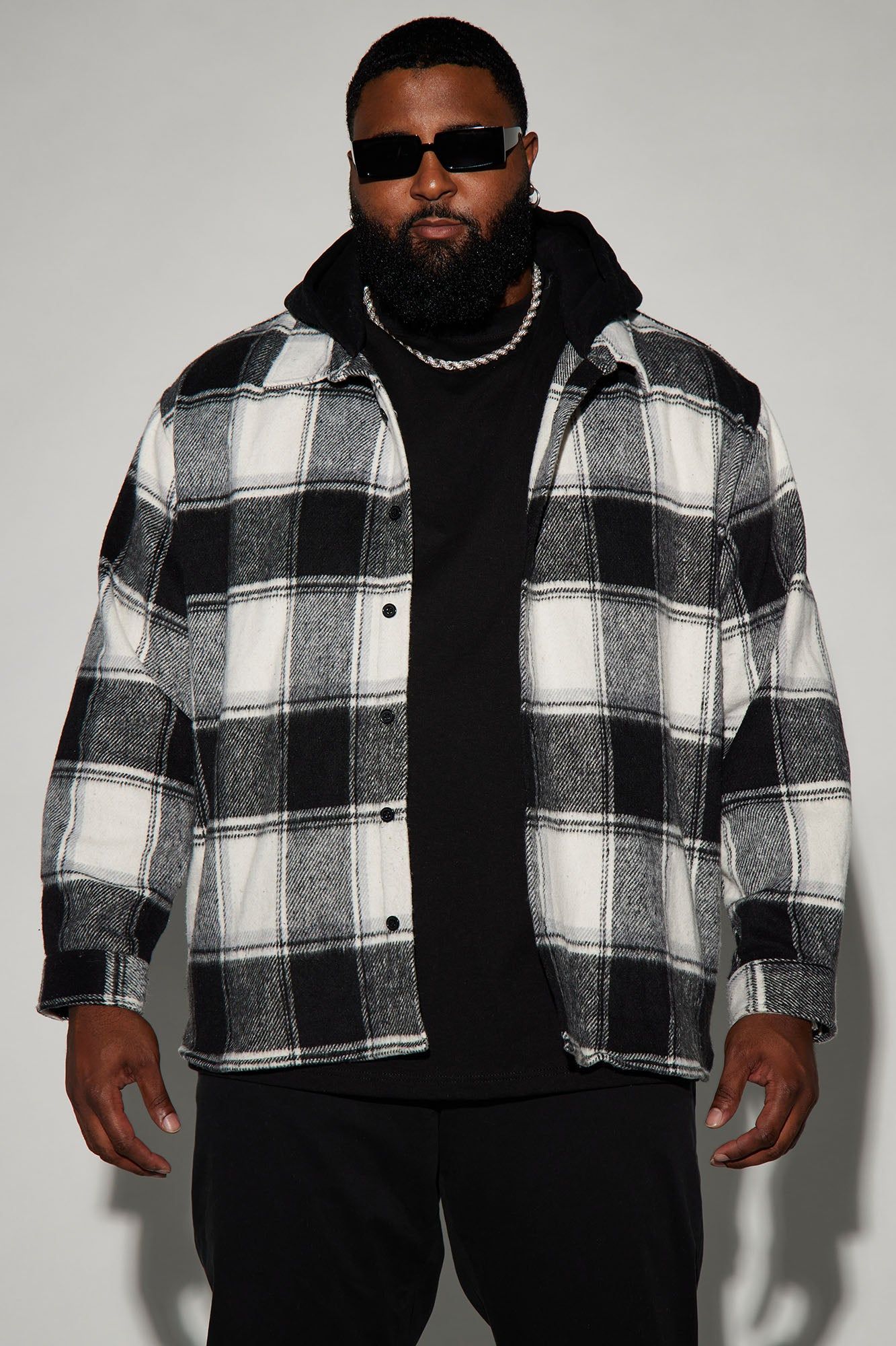 Chopping Block Hooded Shacket - Black/combo sold by Fashion Nova product image thumbnail 5