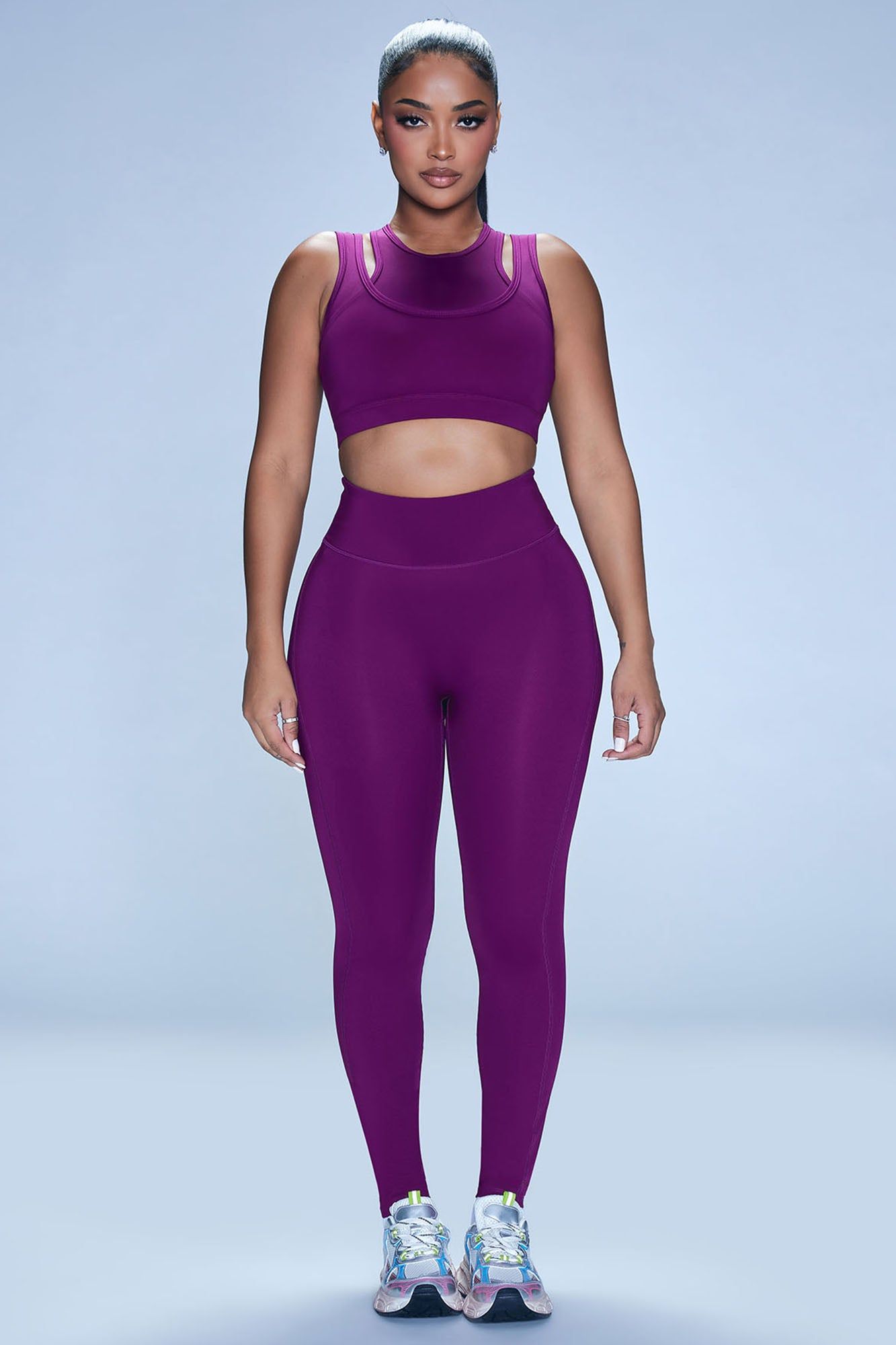 Pedal Pusher Elevate Sports Bra - Plum sold by Fashion Nova product image thumbnail 2