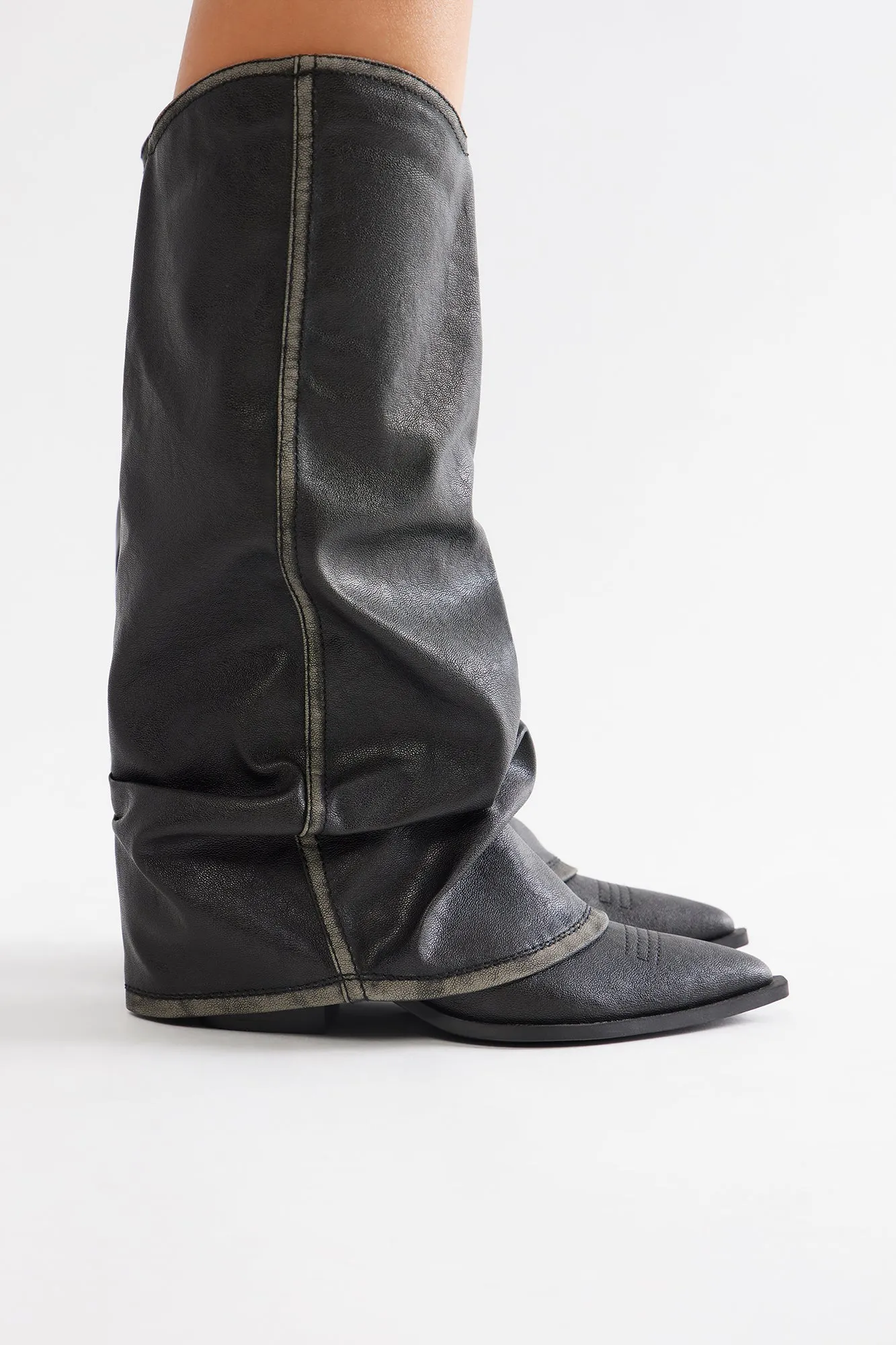 Mason Overlay Boots - Black sold by Fashion Nova product image thumbnail 4