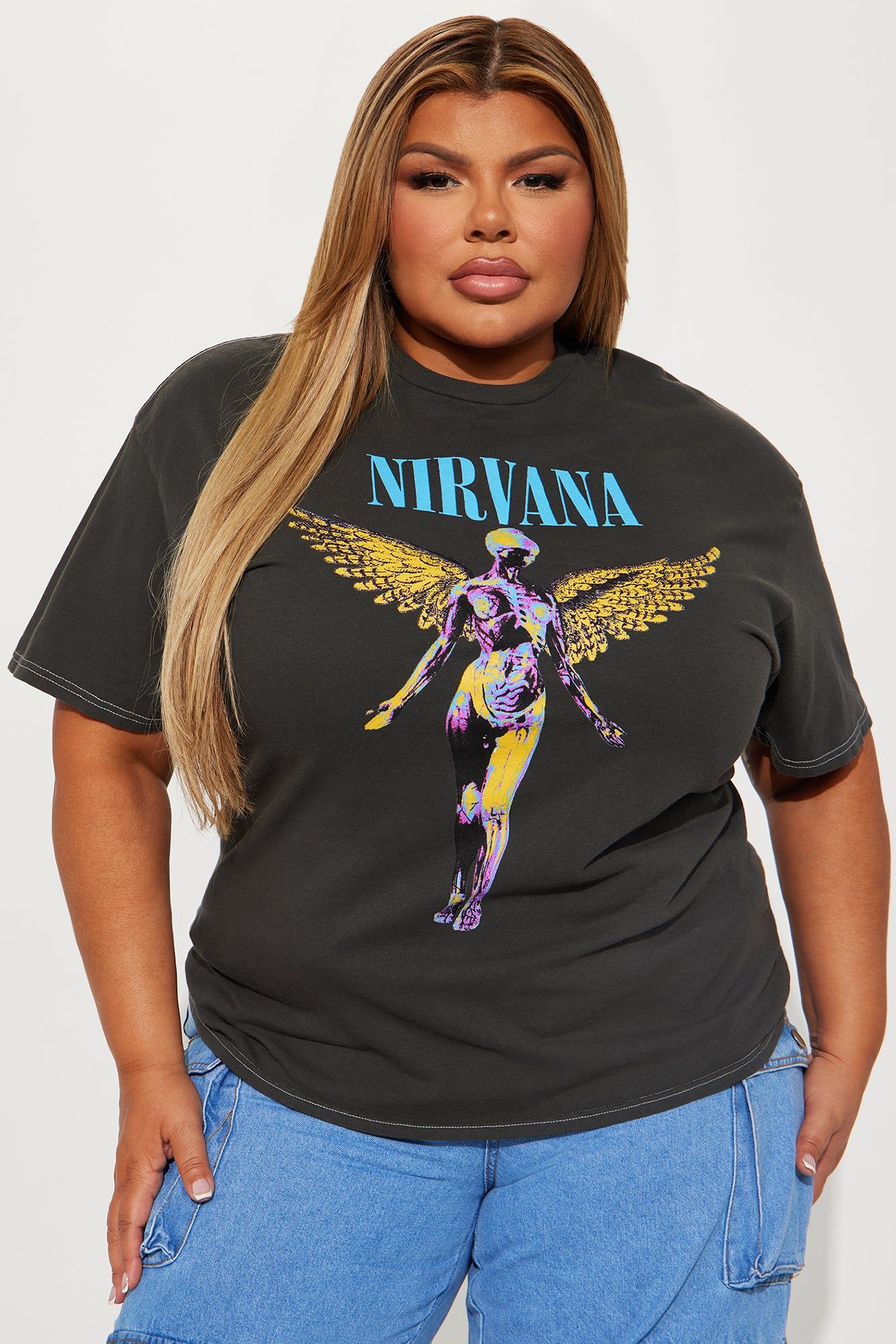 Nirvana in Utero Washed Graphic Tee - Charcoal sold by Fashion Nova product image thumbnail 4