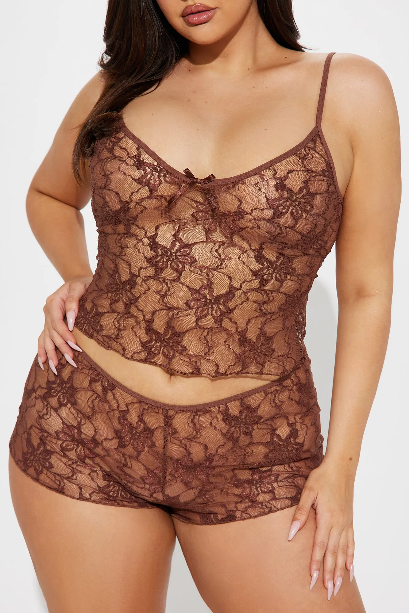 Sultry Moments Lace Cami Set - Chocolate sold by Fashion Nova product image thumbnail 5