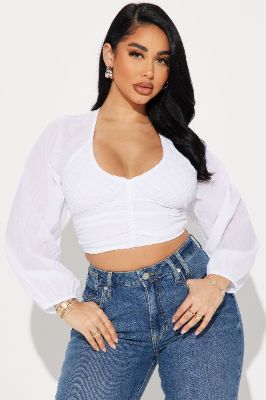 Hamptons Linen Blouse Top - White sold by Fashion Nova