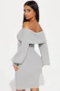 Faith Sweater Mini Dress - Heather Grey sold by Fashion Nova
