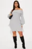 Faith Sweater Mini Dress - Heather Grey sold by Fashion Nova