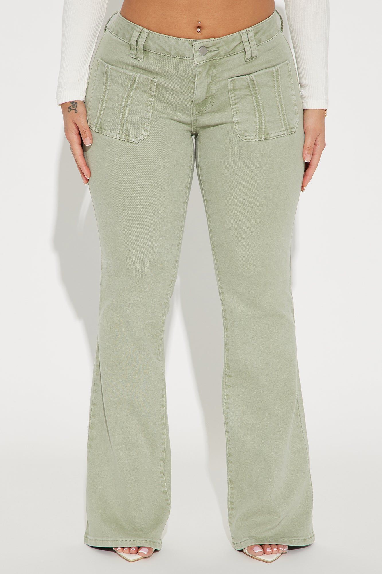 I Don't Care Flare Pant - Sage sold by Fashion Nova product image thumbnail 2