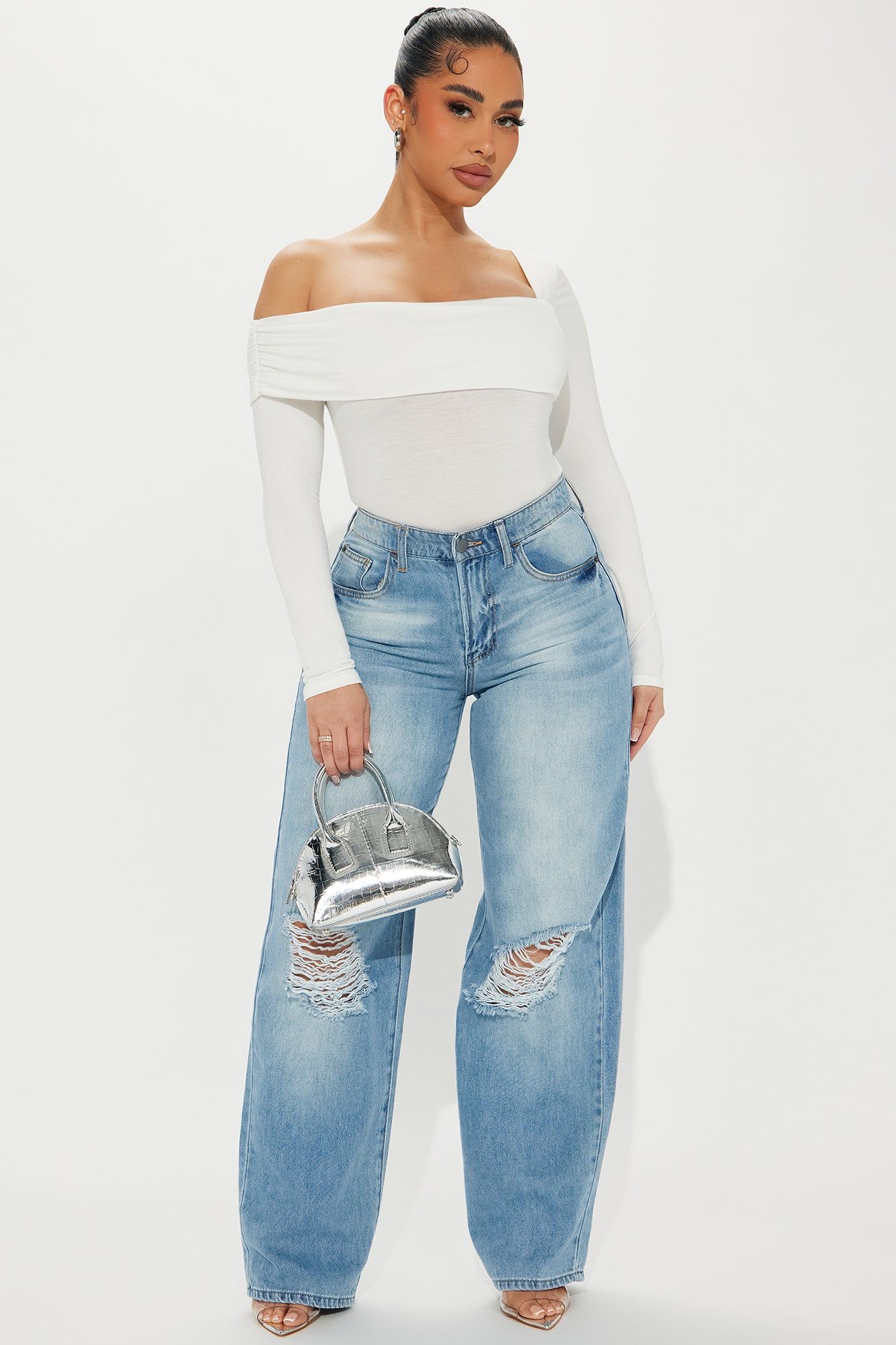 Gia One Shoulder Bodysuit - Ivory sold by Fashion Nova product image thumbnail 2