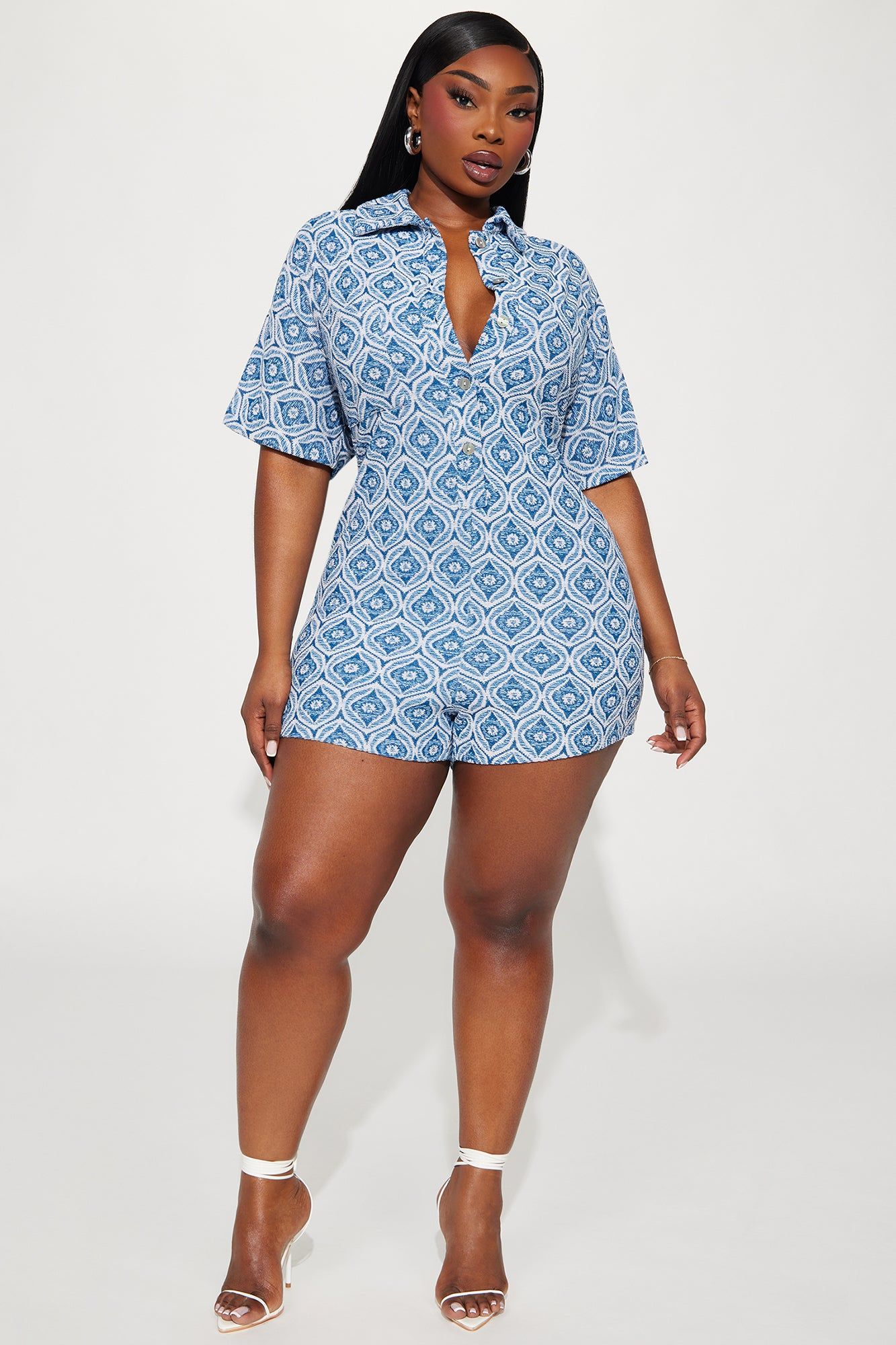 Morning Mimosas Romper - Blue/combo sold by Fashion Nova product image thumbnail 5