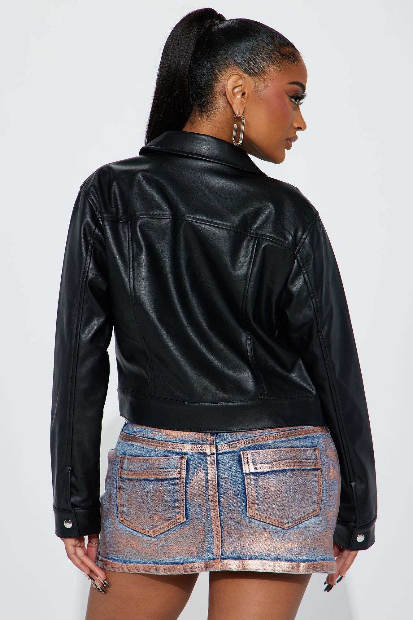Settle For You Faux Leather Jacket - Black sold by Fashion Nova product image thumbnail 3