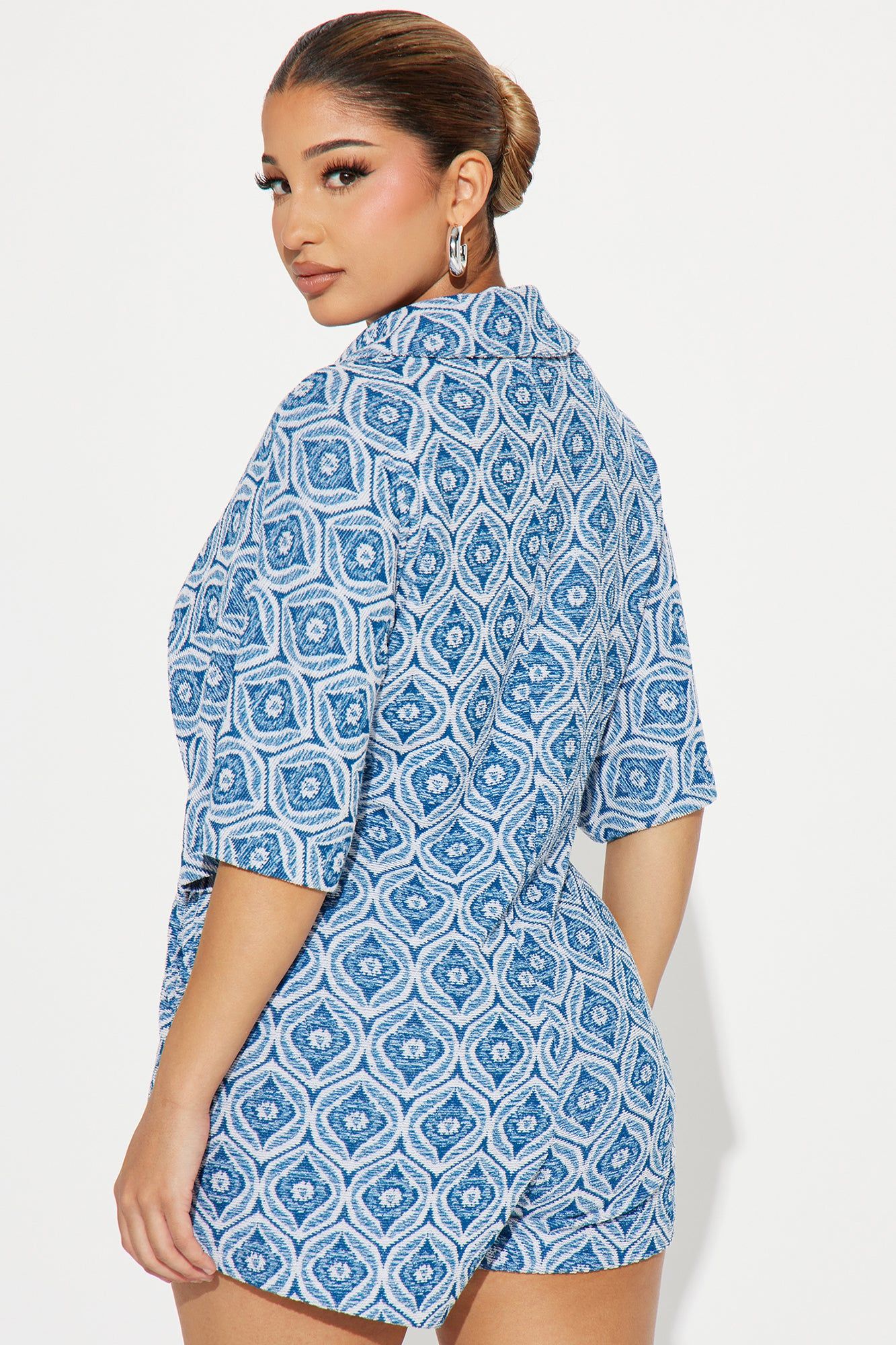 Morning Mimosas Romper - Blue/combo sold by Fashion Nova product image thumbnail 3