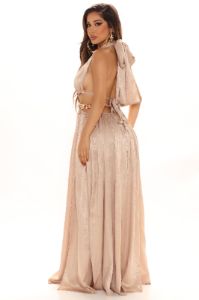 Que Linda Maxi Dress - Gold sold by Fashion Nova