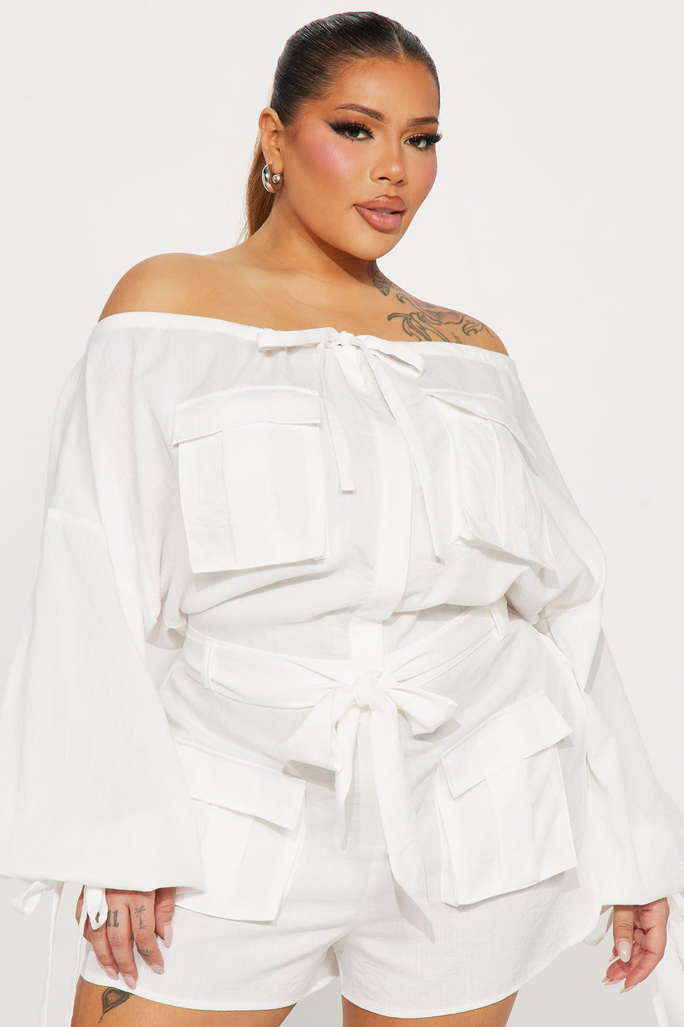 Tania Linen Romper - White sold by Fashion Nova product image thumbnail 5