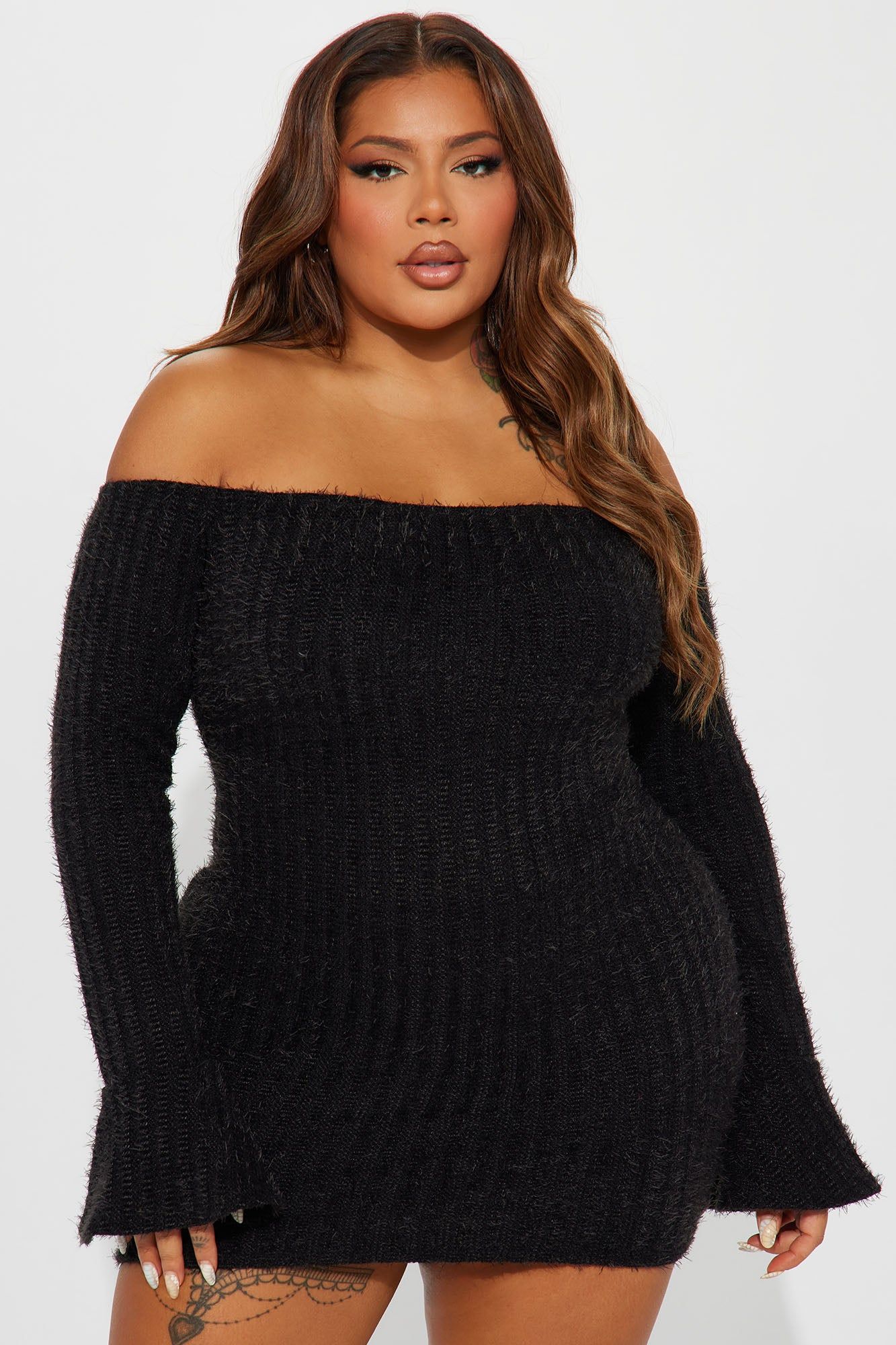 Mile High Sweater Mini Dress - Black sold by Fashion Nova product image thumbnail 5