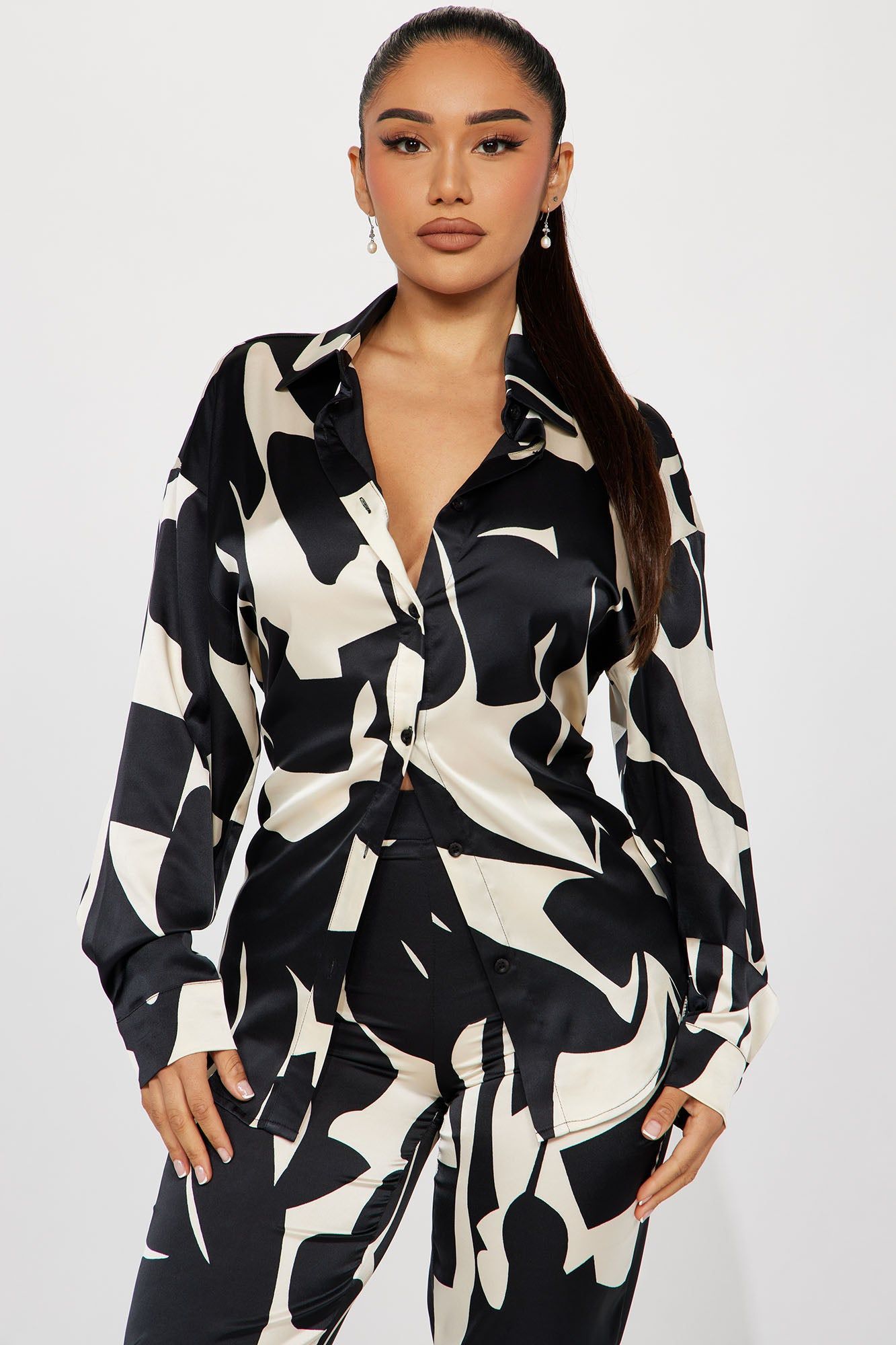 New Night Satin Pant Set - Black/combo sold by Fashion Nova product image thumbnail 2