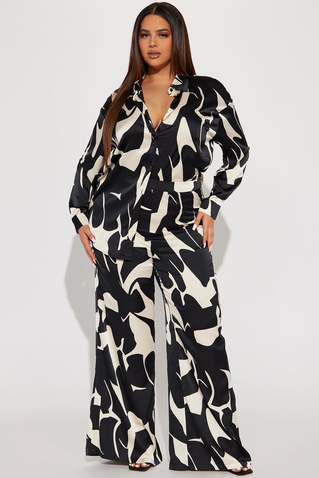 New Night Satin Pant Set - Black/combo sold by Fashion Nova product image thumbnail 4