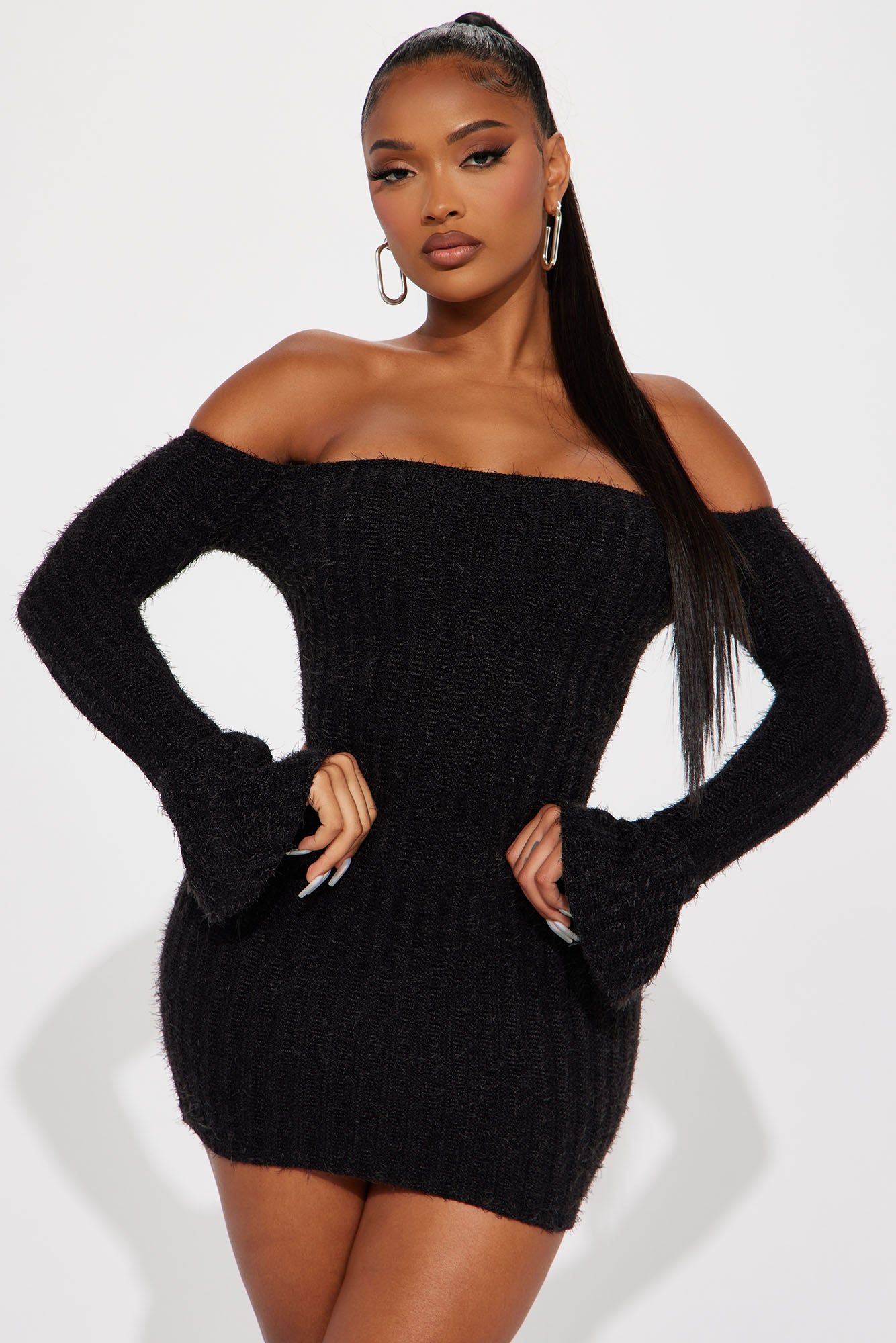 Mile High Sweater Mini Dress - Black sold by Fashion Nova product image thumbnail 2