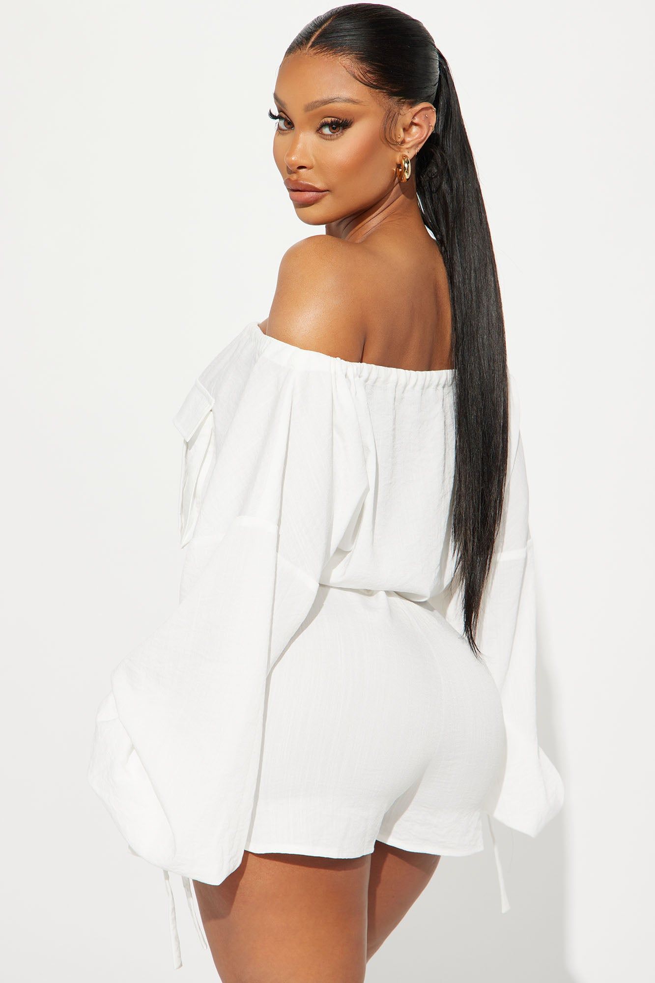 Tania Linen Romper - White sold by Fashion Nova product image thumbnail 3